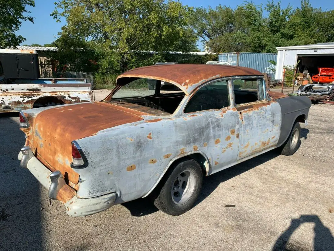 1955 Chevrolet Project Car Chevy Belair 210 150 2 Door Post Two Lane Black Top For Sale 7702