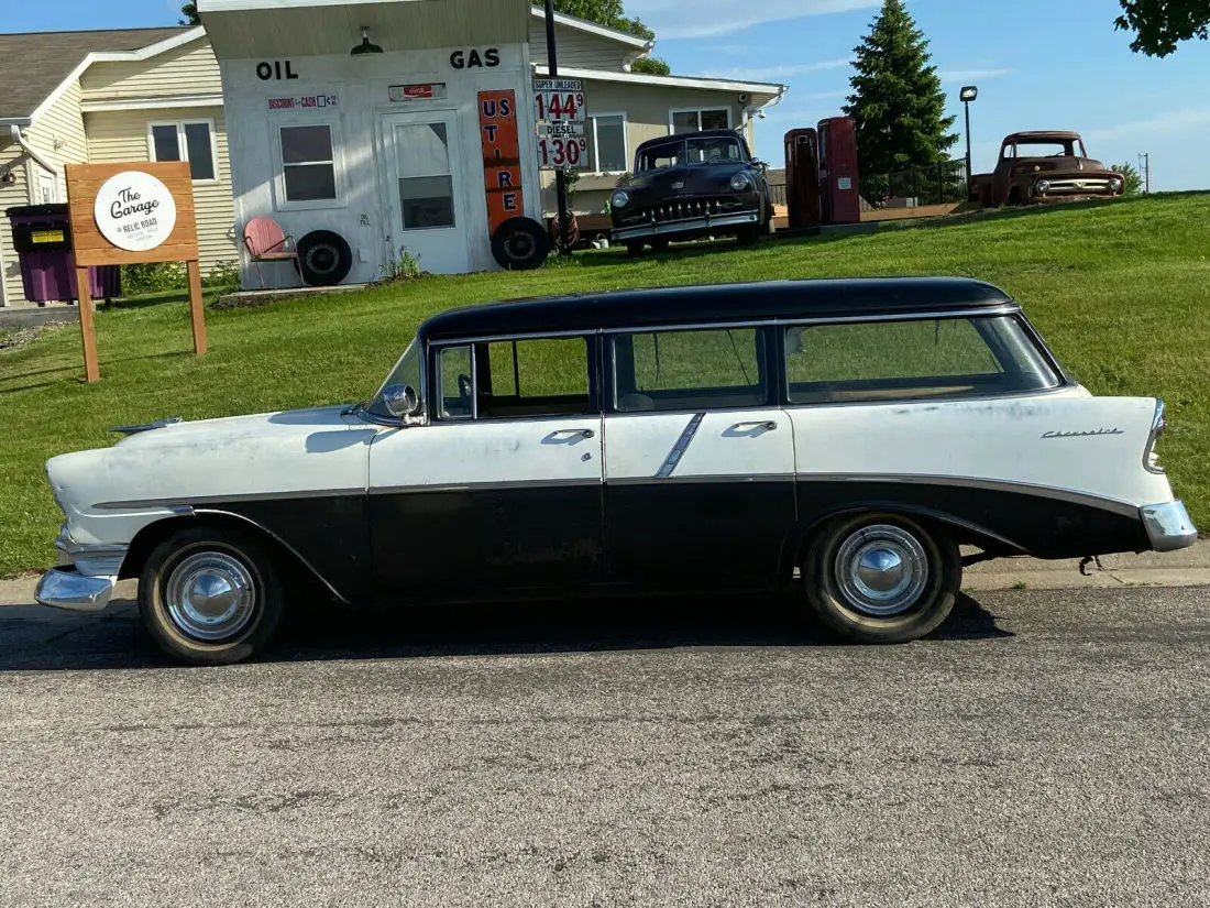 1956 Chevy 4 Door Station Wagon Nomad Survivor Runningstopping Great Patina For Sale 5964