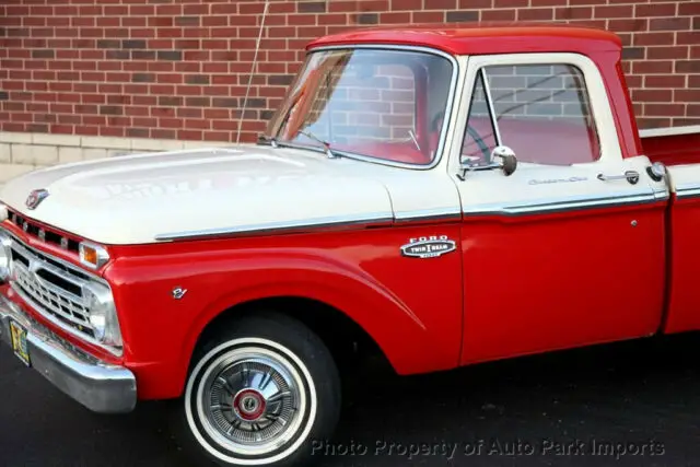 1966 Ford F-100 19,175 Miles Classic Pickup Truck Red White V8