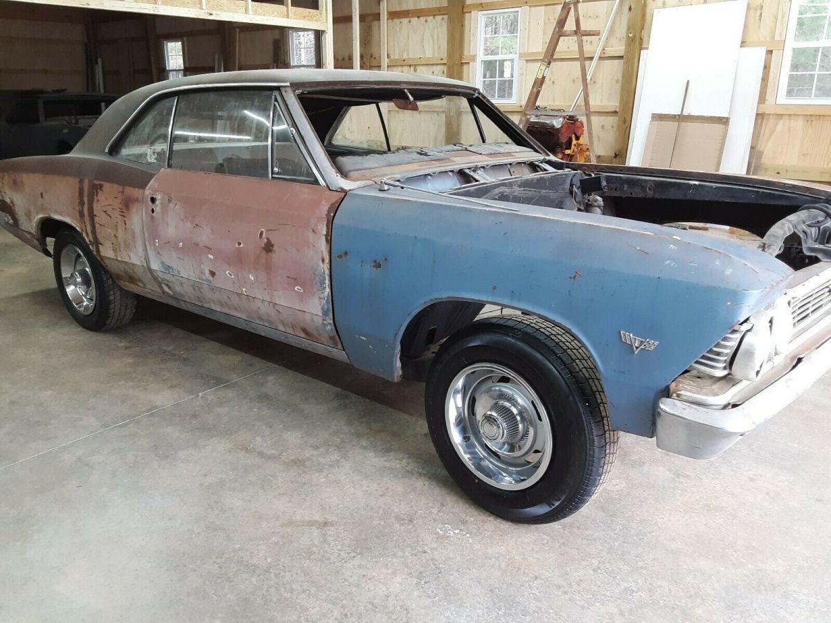 66 Chevelle Malibu, project car, very solid, buckets, rallye wheels