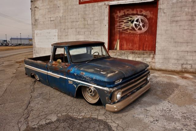 Slammed C Chevy Hot Rat Street Rod Patina Pickup Air Ride Bagged Ls