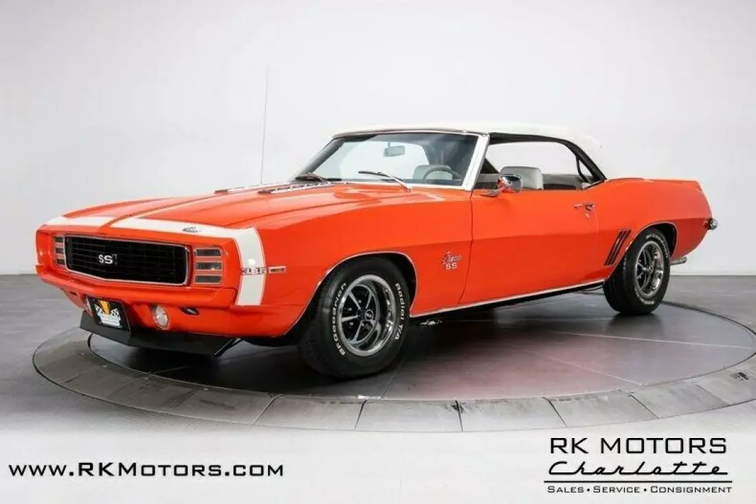 1969 Chevrolet Camaro SS Hugger Orange Convertible 396 V8 3 Speed ...