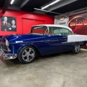 1955 Pearl White / Pearl Blue Chevrolet Bel Air/150/210 thumbnail