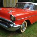 1957 Red Chevrolet Bel Air/150/210 thumbnail