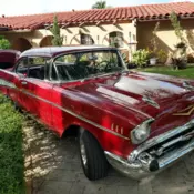 1957 Burgundy Chevrolet Bel Air/150/210 thumbnail