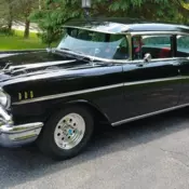 1957 Black Chevrolet Bel Air/150/210 thumbnail