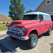 1957 Red Chevrolet Panel Delivery thumbnail