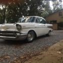 1957 White Chevrolet Bel Air/150/210 thumbnail