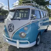 1972 Blue Volkswagen Bus thumbnail