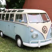 1974 Blue-white Volkswagen Type 2 Bus thumbnail