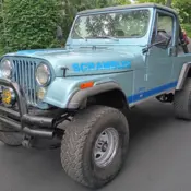 1982 Blue Jeep CJ thumbnail