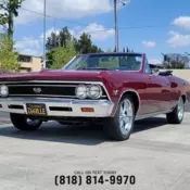 1966 Burgundy Chevrolet Chavelle SS Matching Numbers thumbnail