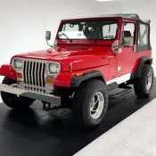 1989 Bright Red Jeep Wrangler thumbnail